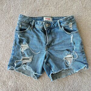 Wrangler High Waist Denim Cut Off Shorts Women Size 0